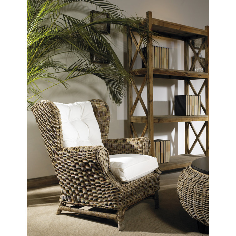 Outdoor wicker on sale wingback chair